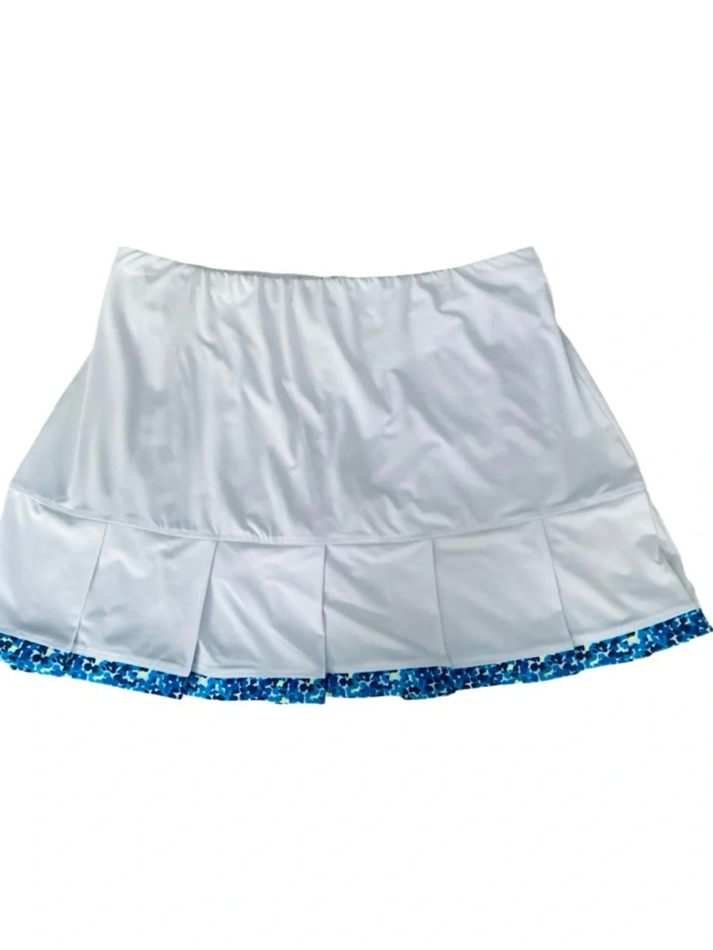 White Pleated Athletic Skort Blue Trim-M